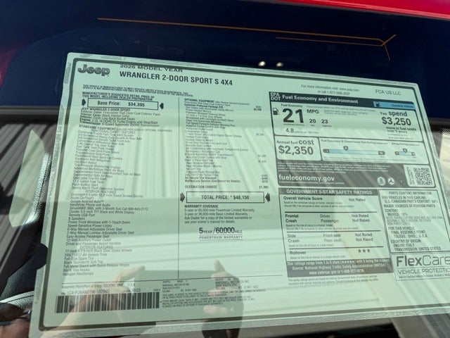 2026 Jeep Wrangler WRANGLER 2-DOOR SPORT S